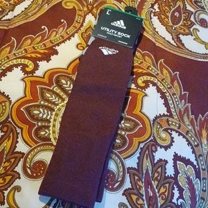 Men's Adidas Maroon/Wht./Light Onix Utility Compression Socks Sz. L (Unisex)